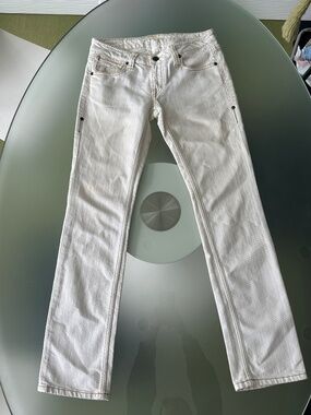 Taverniti So White Jeans with Gold Embellishments